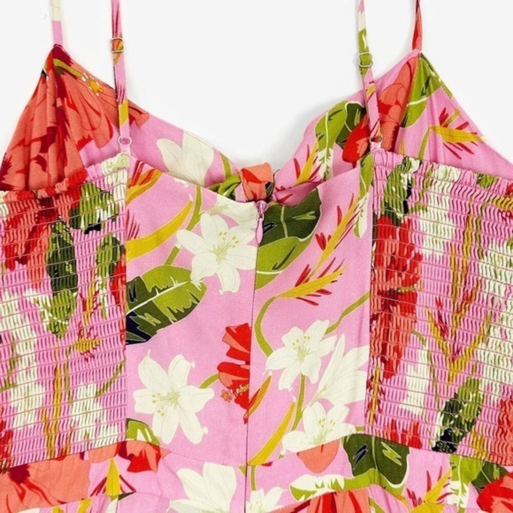 Yumi Kim Pretty Chic Jumpsuit Size 8 Mai Tai Pink Floral Resort Vacation Flowy - Picture 9 of 12